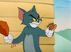 Screenshots from the 1950 MGM cartoon The Framed Cat