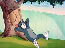 Screenshots from the 1950 MGM cartoon The Framed Cat