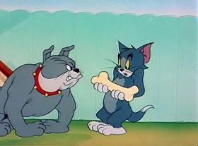 Screenshots from the 1950 MGM cartoon The Framed Cat