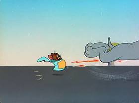 Screenshots from the 1950 MGM cartoon The Framed Cat