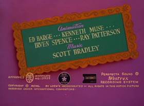 Screenshots from the 1950 MGM cartoon The Framed Cat