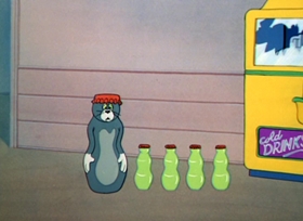 Screenshots from the 1950 MGM cartoon Cueball Cat