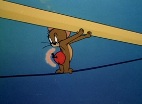 Screenshots from the 1950 MGM cartoon Cueball Cat