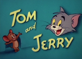 Screenshots from the 1950 MGM cartoon Cueball Cat