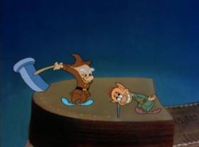 Screenshots from the 1950 MGM cartoon The Peachy Cobbler