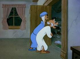 Screenshots from the 1950 MGM cartoon The Peachy Cobbler