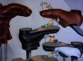 Screenshots from the 1950 MGM cartoon The Peachy Cobbler