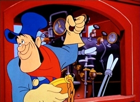 Screenshots from the 1950 Disney cartoon The Brave Engineer