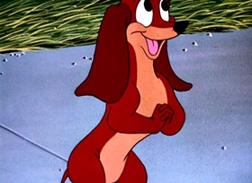 Screenshots from the 1950 Disney cartoon Wonder Dog