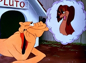 Screenshots from the 1950 Disney cartoon Wonder Dog