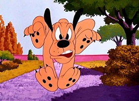 Screenshots from the 1950 Disney cartoon Puss Cafe