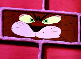 Screenshots from the 1950 Disney cartoon Puss Cafe