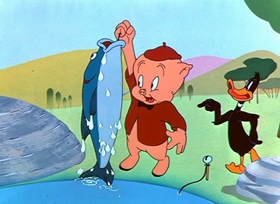 Screenshots from the 1950 Warner Bros. cartoon Boobs in the Woods
