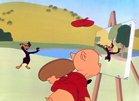 Screenshots from the 1950 Warner Bros. cartoon Boobs in the Woods