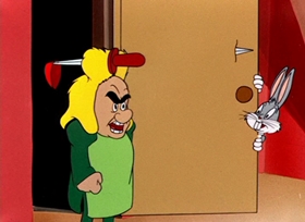 Screenshots from the 1951 Warner Bros. cartoon Hare We Go