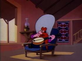 Screenshots from the 1951 Warner Bros. cartoon The Fair Haired Hare