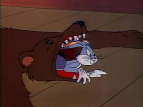 Screenshots from the 1951 Warner Bros. cartoon The Fair Haired Hare