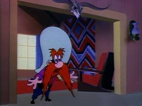 Screenshots from the 1951 Warner Bros. cartoon The Fair Haired Hare