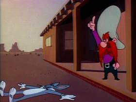 Screenshots from the 1951 Warner Bros. cartoon The Fair Haired Hare