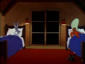 Screenshots from the 1951 Warner Bros. cartoon The Fair Haired Hare
