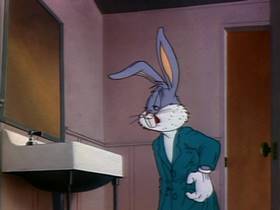 Screenshots from the 1951 Warner Bros. cartoon The Fair Haired Hare