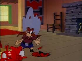 Screenshots from the 1951 Warner Bros. cartoon The Fair Haired Hare