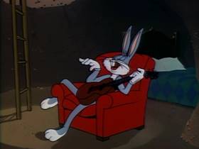 Screenshots from the 1951 Warner Bros. cartoon The Fair Haired Hare