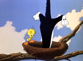 Screenshots from the 1951 Warner Bros. cartoon Tweet Tweet Tweety