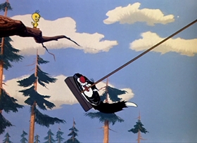 Screenshots from the 1951 Warner Bros. cartoon Tweet Tweet Tweety