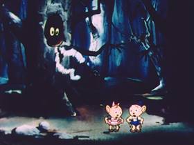 Screenshots from the 1952 Terrytoons cartoon Hansel and Gretel