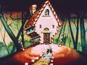 Screenshots from the 1952 Terrytoons cartoon Hansel and Gretel