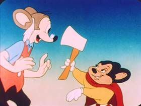 Screenshots from the 1952 Terrytoons cartoon Hansel and Gretel