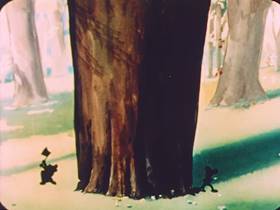 Screenshots from the 1952 Terrytoons cartoon Hansel and Gretel