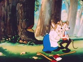 Screenshots from the 1952 Terrytoons cartoon Hansel and Gretel