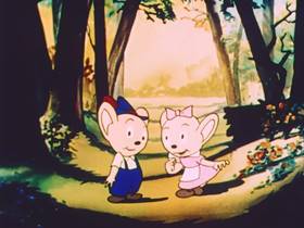 Screenshots from the 1952 Terrytoons cartoon Hansel and Gretel