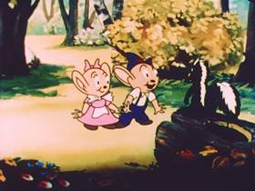 Screenshots from the 1952 Terrytoons cartoon Hansel and Gretel