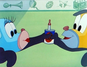 Screenshots from the 1952 MGM cartoon One Cab