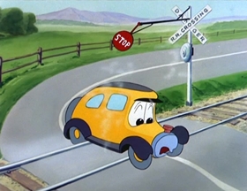 Screenshots from the 1952 MGM cartoon One Cab