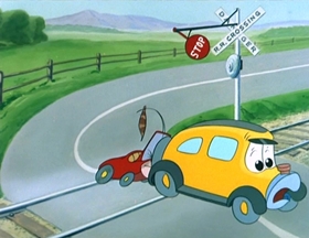 Screenshots from the 1952 MGM cartoon One Cab