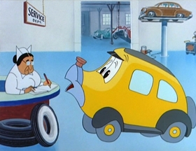 Screenshots from the 1952 MGM cartoon One Cab