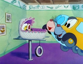 Screenshots from the 1952 MGM cartoon One Cab