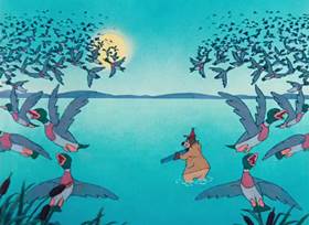 Screenshots from the 1952 MGM cartoon The Little Wise Quacker