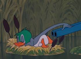 Screenshots from the 1952 MGM cartoon The Little Wise Quacker
