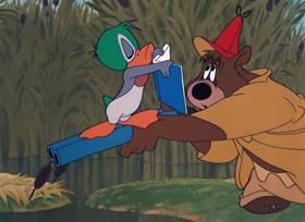 Screenshots from the 1952 MGM cartoon The Little Wise Quacker