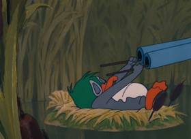 Screenshots from the 1952 MGM cartoon The Little Wise Quacker