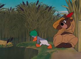 Screenshots from the 1952 MGM cartoon The Little Wise Quacker
