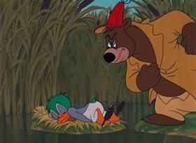 Screenshots from the 1952 MGM cartoon The Little Wise Quacker