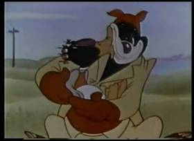 Screenshots from the 1952 MGM cartoon The Little Wise Quacker