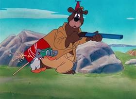 Screenshots from the 1952 MGM cartoon The Little Wise Quacker