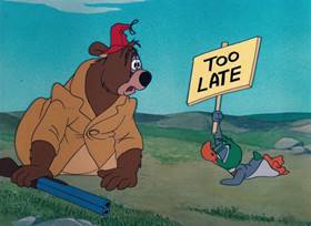 Screenshots from the 1952 MGM cartoon The Little Wise Quacker